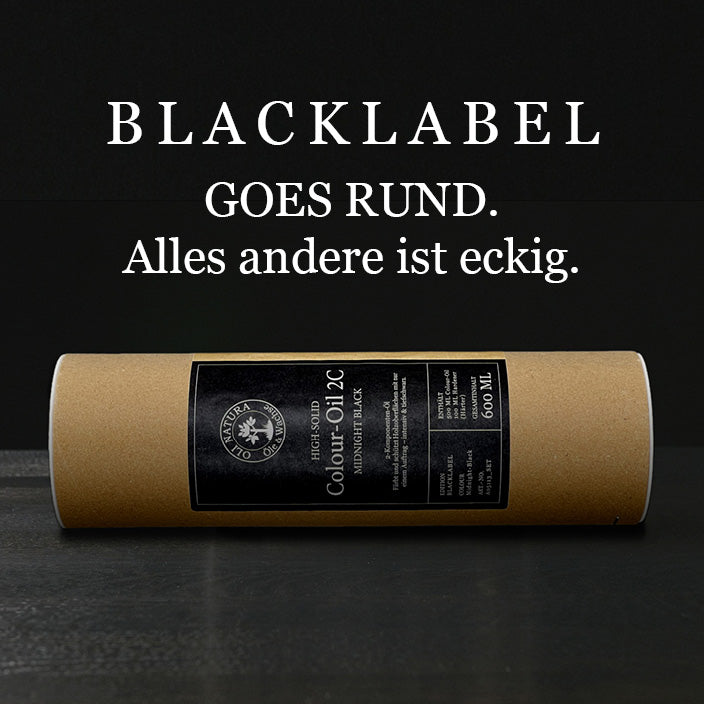 OLI-NATURA BLACKLABEL geht ab 2026 neue Wege – mit einer runden Hartpapierverpackung für 2K-Holzöle. Design trifft Funktion und Nachhaltigkeit.