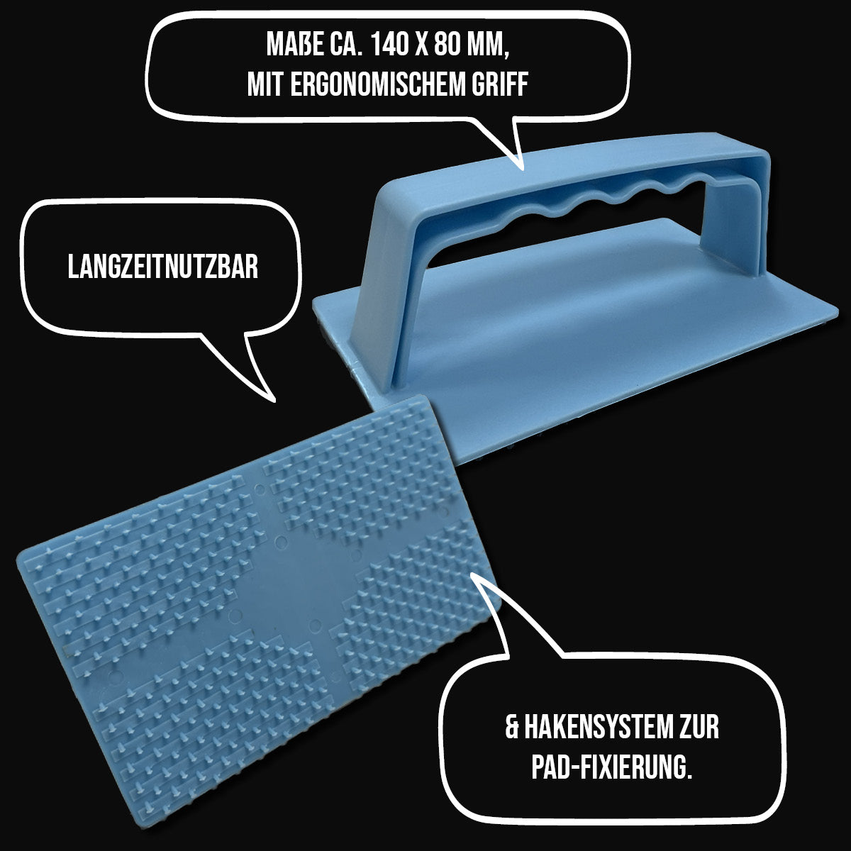Padhalter passend zu Jandpads - Pad-Set 21-teilig – Perfekt zum händischen Einmassieren & Auspolieren von Holzölen