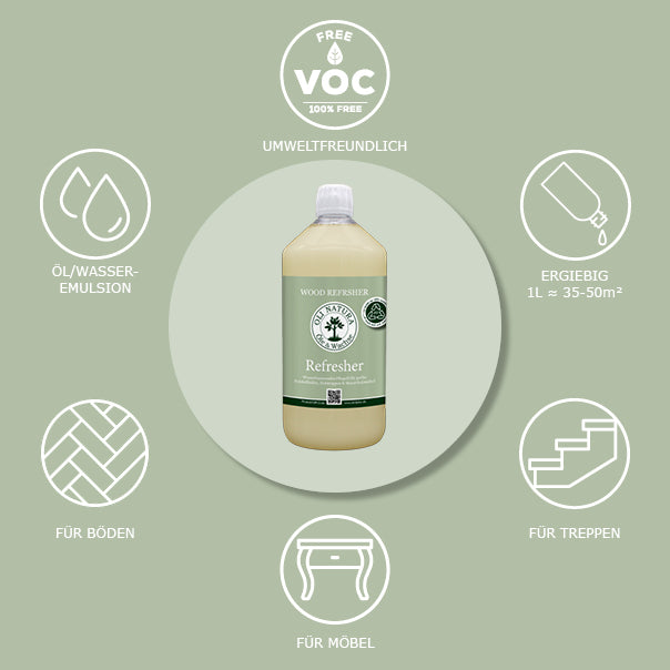 OLI-NATURA Refresher - Pflegeöl für  Holzböden,Treppen, Möbel