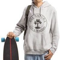 Grauer Hoodie mit schwarzem OLI-Logo