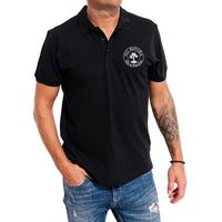 Schwarzes Polo-Shirt mit gesticktem OLI-Logo