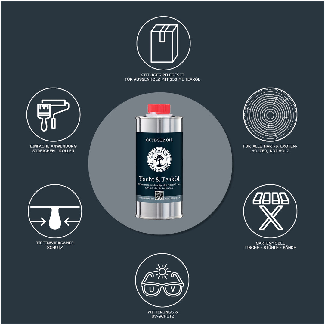 Olio Protettivo Per Legno Esterno Teakoil - 1 Litro, Protezione UV, Per Terrazze, Mobili Giardino - Foto 7