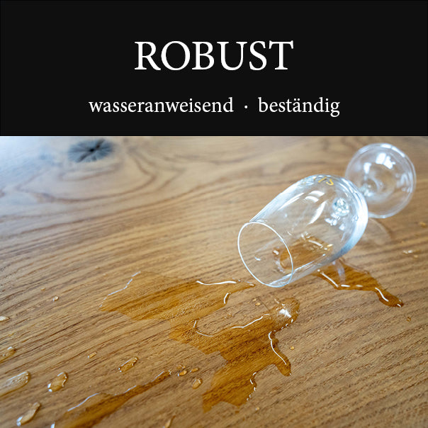 Wasserabweisende und beständige Oberfläche für stark beanspruchte Bereiche wie Küche und Bad.