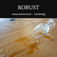 Wasserabweisende und beständige Oberfläche für stark beanspruchte Bereiche wie Küche und Bad.