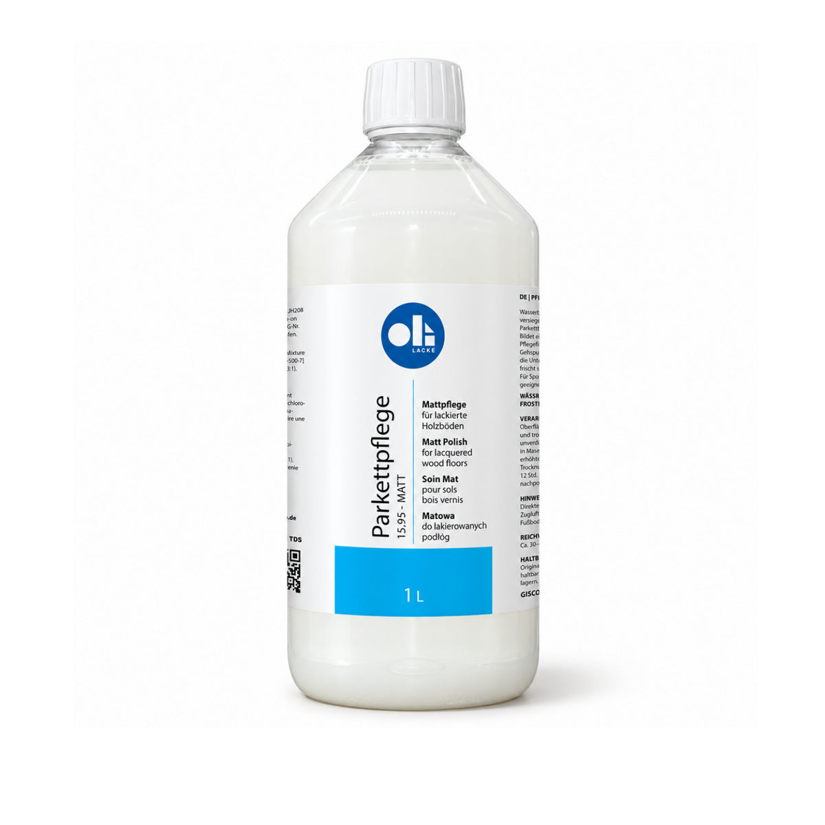 OLI AQUA Parkettpflege 15.95 Matt für lackierte Holzböden, 1-Liter-Flasche