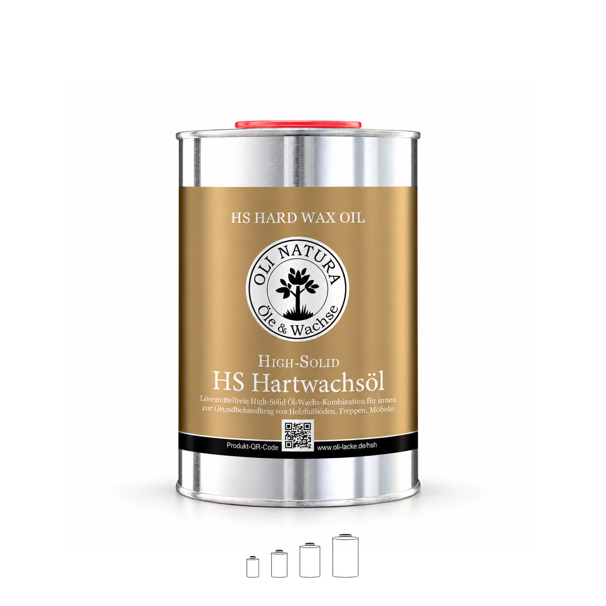 OLI-NATURA High Solid HS Hartwachsöl farblos im 1-Liter-Metallgebinde für Holzfußböden, Treppen und Möbel im Innenbereich