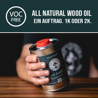 OLI-NATURA HS Profi Oil – VOC-freies Holzöl für Parkett, Treppen und Möbel. Ein Auftrag, 1K oder 2K verarbeitbar.
