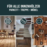 HS Profi Oil von OLI-NATURA – universelles Holzöl für Parkett, Treppen und Möbel im Innenbereich.