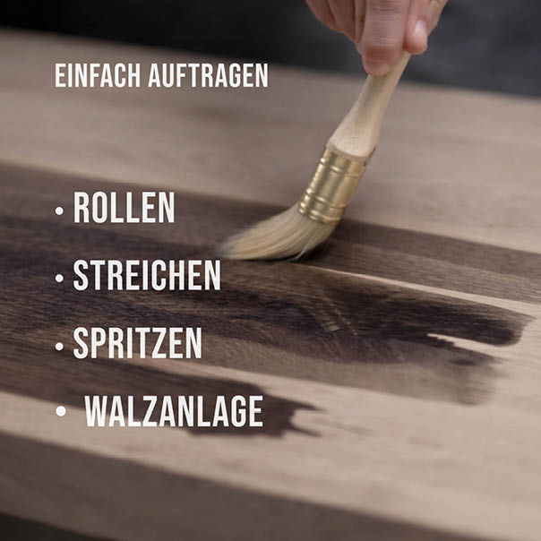 Flexible Anwendung: Rollen, Streichen, Spritzen oder industrielle Verarbeitung.