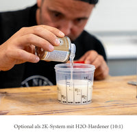 Scandic-Oil optional als 2K-System mit H2O-Hardener im Mischungsverhältnis 10:1