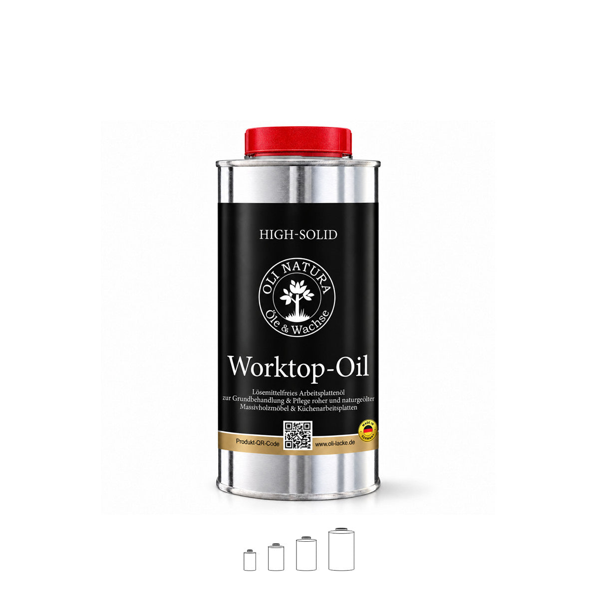 Worktop-Oil, VOC-freies Holzöl für strapazierte Holzoberflächen im 500 ml-Gebinde von OLI NATURA