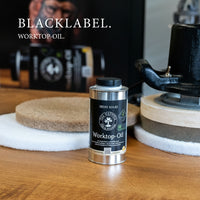 OLI-NATURA Worktop-Oil BLACKLABEL Arbeitsplattenöl für Tische, Arbeitsplatten und Möbel aus Holz in der Werkstatt
