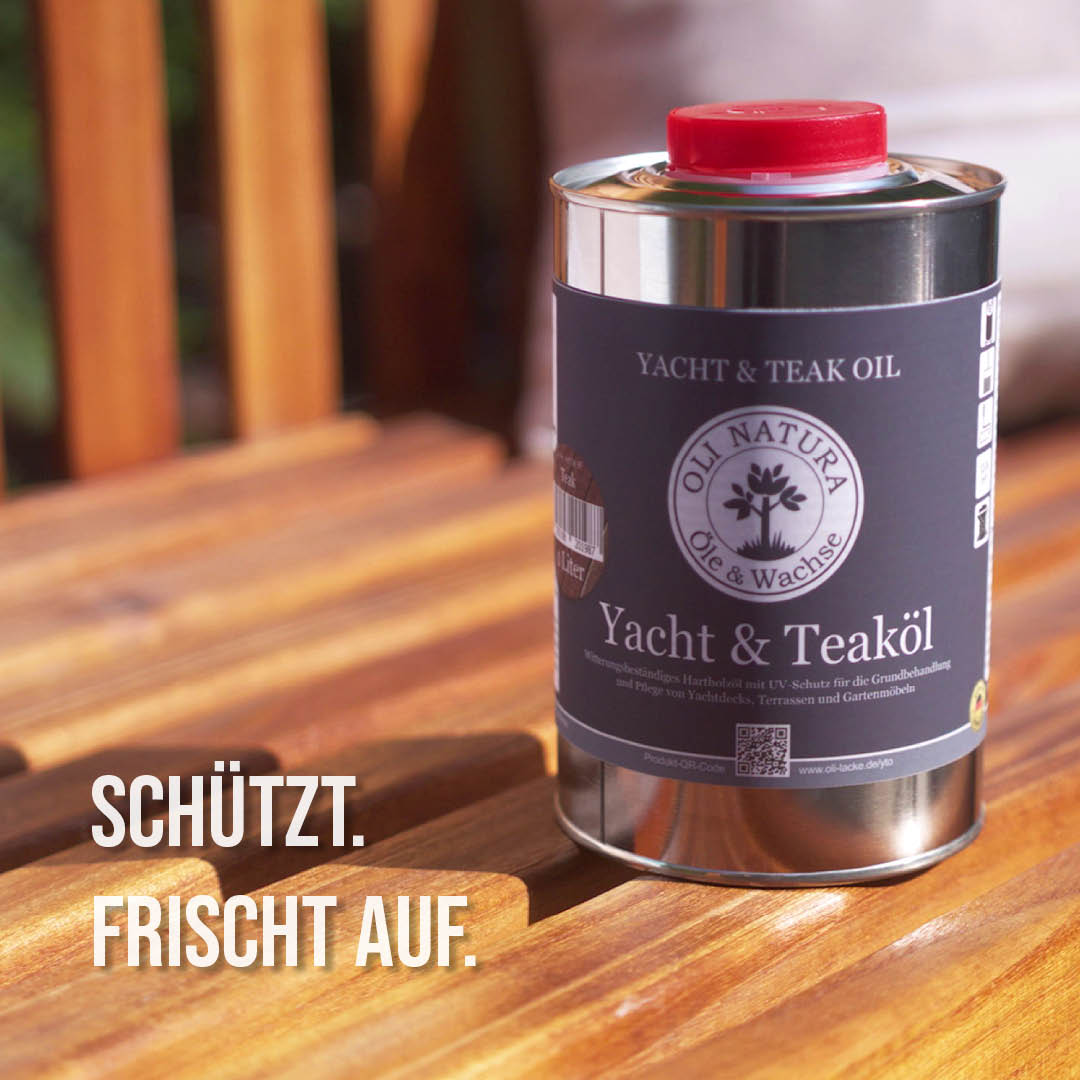 Yacht und Teaköl von Oli Natura für Holzschutz im Außenbereich