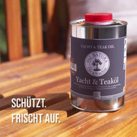 Yacht und Teaköl von Oli Natura für Holzschutz im Außenbereich